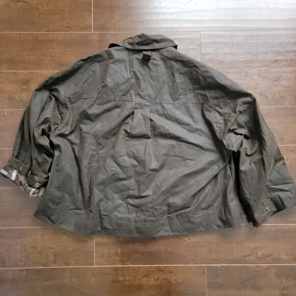 Free People Bib Swing Wax Chore Jacket Womens M Brown Barn Coat Farm Rustic - Picture 3 of 9